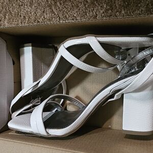 Elegant White Strappy Heels